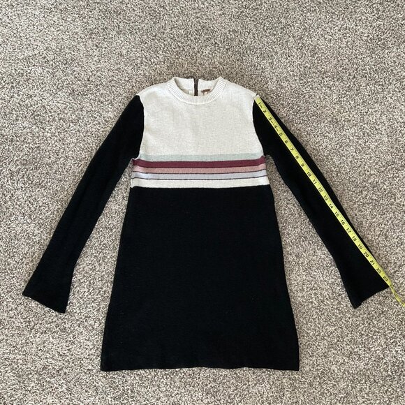 $148 Free People Sweater Dress Knit Long Sleeve Color Block XS - Picture 8 of 13